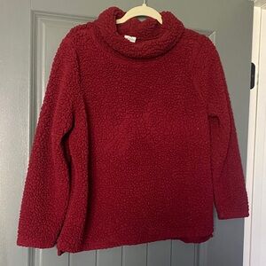 Red fuzzy sweater